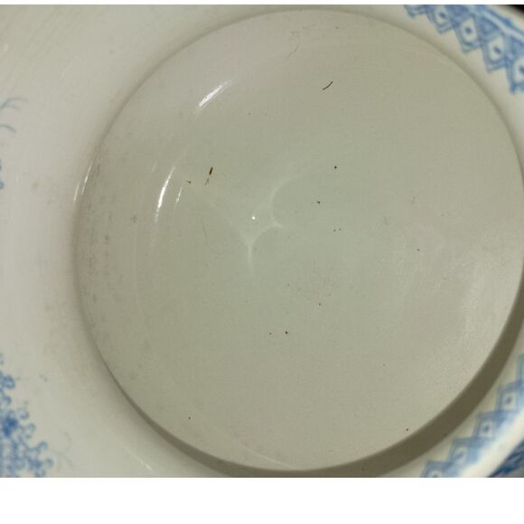 Jardinière: Antique Ironstone French Pitcher -Transferware colors Blue Flowers. - Picture 5 of 6